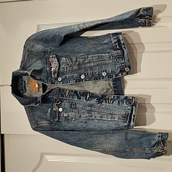 Hollister Jackets & Blazers - Hollister Distressed Blue Denim Jacket